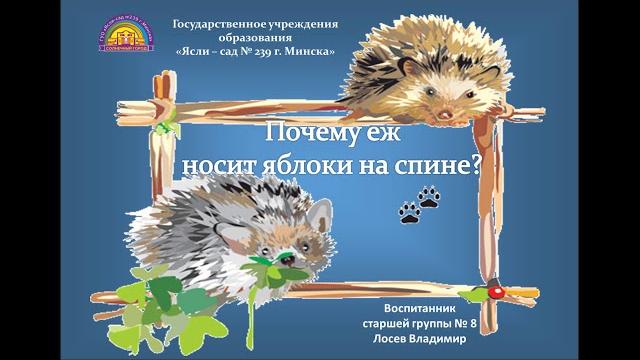 "Почему ёж носит яблоки на спине?" "Почему ёж носит яблоки на спине?"