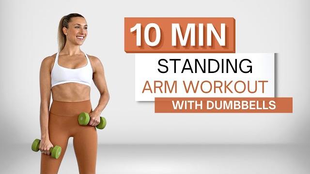 10 min STANDING ARM WORKOUT | With Dumbbells | Biceps, Triceps and Shoulders | Zero Pushups 10 min STANDING ARM WORKOUT | With Dumbbells | Biceps, Triceps and Shoulders | Zero Pushups
