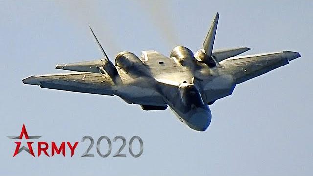 Высший пилотаж Су-57 для Министра обороны Шойгу и премьер-министра Мишустина на форуме "Армия-2020" Высший пилотаж Су-57 для Министра обороны Шойгу и премьер-министра Мишустина на форуме "Армия-2020"