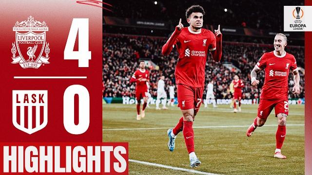 Diaz, Gakpo and Salah secure Europa League knockout qualification | Liverpool 4-0 LASK | Highlights Diaz, Gakpo and Salah secure Europa League knockout qualification | Liverpool 4-0 LASK | Highlights