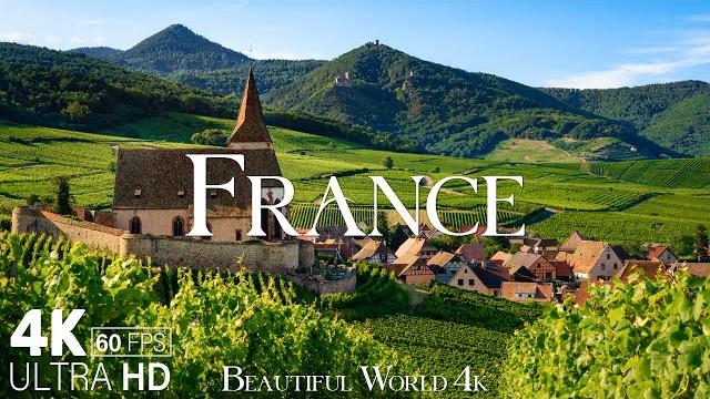 Франция 4K - Визуальное путешествие 4K через горы, пляжи и сельская местность - расслабляющая музыка Франция 4K - Визуальное путешествие 4K через горы, пляжи и сельская местность - расслабляющая музыка