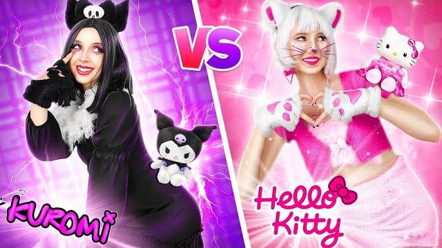 Hello Kitty vs Kuromi! Уэнсдей Аддамс и Энид в Реальной Жизни | Хорошая vs Плохая Девушка Hello Kitty vs Kuromi! Уэнсдей Аддамс и Энид в Реальной Жизни | Хорошая vs Плохая Девушка