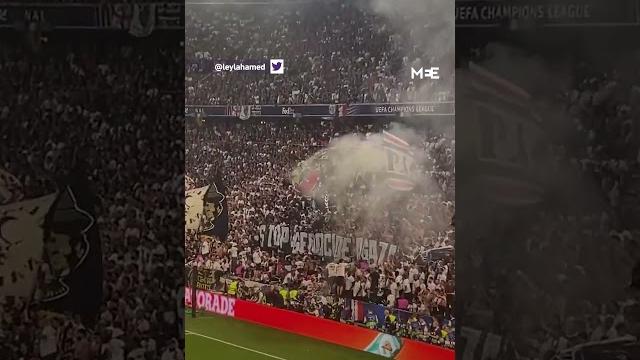 PSG fans unfurl 'Stop Genocide in Gaza' banner PSG fans unfurl 'Stop Genocide in Gaza' banner