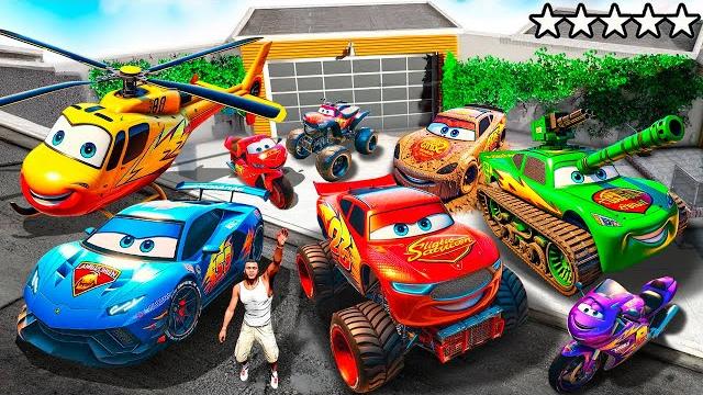 Stealing Mcqueen Cars with Franklin in GTA 5! Stealing Mcqueen Cars with Franklin in GTA 5!