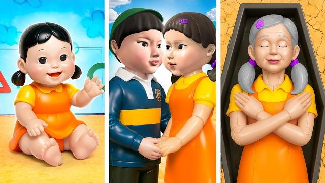 Кукла из Игры в Кальмара от рождения до смерти! Как стать куклой из Игра в кальмара! Кукла из Игры в Кальмара от рождения до смерти! Как стать куклой из Игра в кальмара!