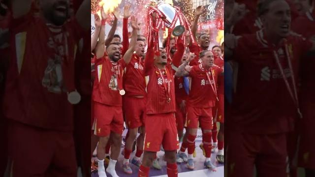 Liverpool lift the Premier League trophy Liverpool lift the Premier League trophy