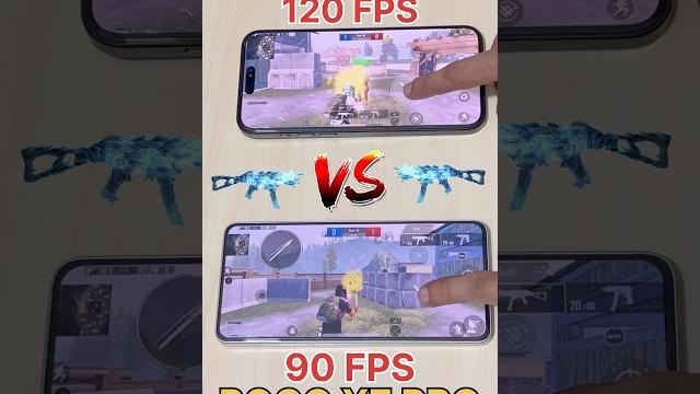 POCO X7 PRO 90FPS Vs iPHONE16 PRO 120FPS- BGMI FPS TEST #bgmi #pocox7pro #iphone16 #shorts POCO X7 PRO 90FPS Vs iPHONE16 PRO 120FPS- BGMI FPS TEST #bgmi #pocox7pro #iphone16 #shorts