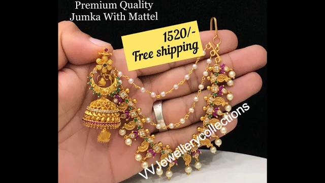 Jhumka with mattal at wow price #jewellery Jhumka with mattal at wow price #jewellery