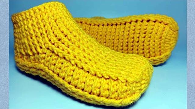 Носочки- тапочки крючком. Crochet socks. Носочки- тапочки крючком. Crochet socks.