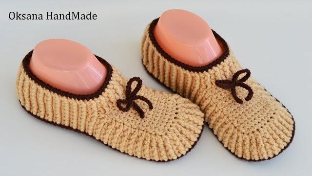 Домашние тапочки крючком. Мастер класс. Crochet Slippers Домашние тапочки крючком. Мастер класс. Crochet Slippers