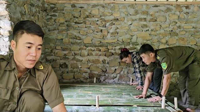 Policeman Nam completes his favorite bamboo bed Policeman Nam completes his favorite bamboo bed