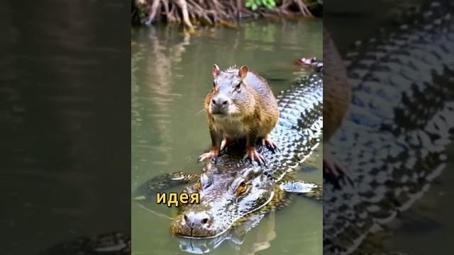Почему крокодилы не трогают капибар? #новости Почему крокодилы не трогают капибар? #новости