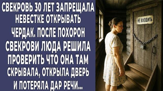 Свекровь 30 лет запрещала Люде входить на чердак. После её смерти, открыла дверь и обомлела... Свекровь 30 лет запрещала Люде входить на чердак. После её смерти, открыла дверь и обомлела...