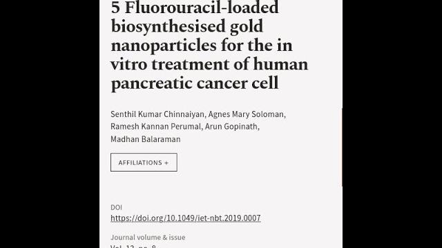 5 Fluorouracil‐loaded biosynthesised gold nanoparticles for the in vitro treatment of... | RTCL.TV 5 Fluorouracil‐loaded biosynthesised gold nanoparticles for the in vitro treatment of... | RTCL.TV