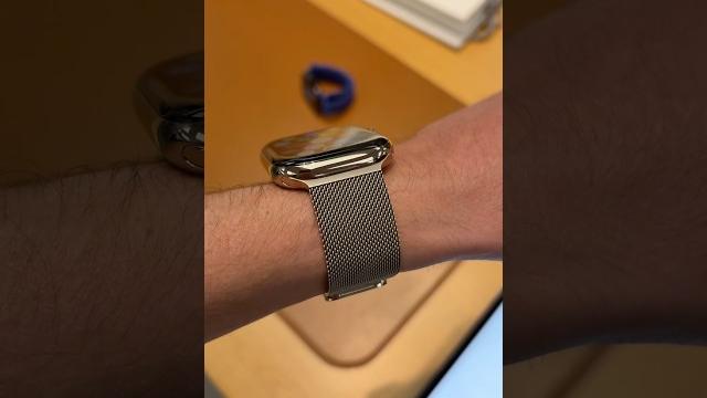 Apple Watch Series 10 Titanium & Milanese Loop in Gold Apple Watch Series 10 Titanium & Milanese Loop in Gold