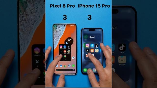 Pixel 8 Pro vs iPhone 15 Pro Speed Test YouTube #shorts Pixel 8 Pro vs iPhone 15 Pro Speed Test YouTube #shorts