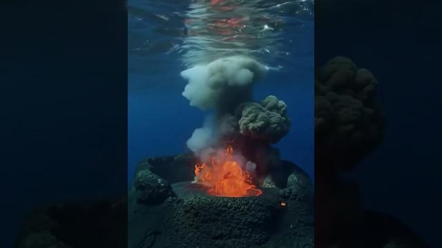 Underwater volcano erupts, unleashing a tsunami that swallows the coast in seconds! #naturefury Underwater volcano erupts, unleashing a tsunami that swallows the coast in seconds! #naturefury