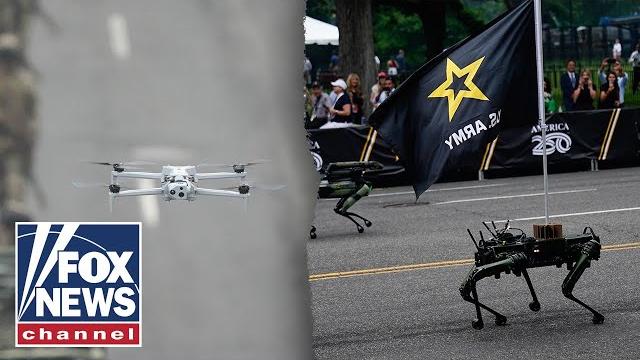 US Army shows off drones, robot dogs at military parade US Army shows off drones, robot dogs at military parade