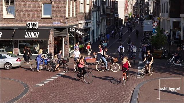 Unbelievably busy bicycle crossing in Amsterdam Unbelievably busy bicycle crossing in Amsterdam