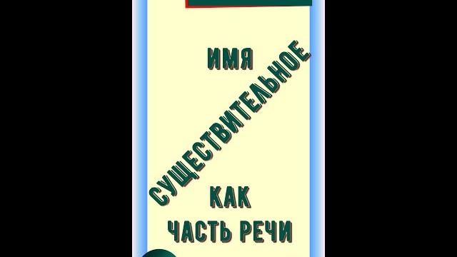Имя существительное как часть речи Имя существительное как часть речи