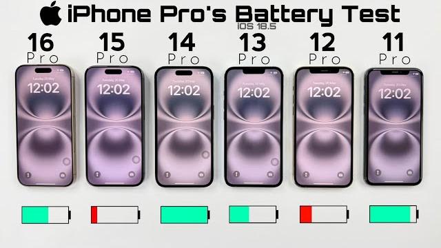 iPhone 16 Pro vs 15Pro vs 14 Pro vs 13 Pro vs 12Pro vs 11Pro - iOS 18.5 ULTIMATE Battery DRAIN Test iPhone 16 Pro vs 15Pro vs 14 Pro vs 13 Pro vs 12Pro vs 11Pro - iOS 18.5 ULTIMATE Battery DRAIN Test