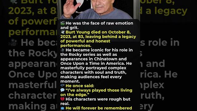 Burt Young died at the age of 83 Burt Young died at the age of 83