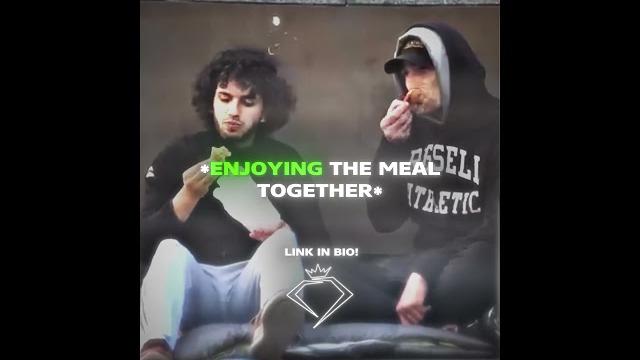 Homeless Man Shares His meal with a stranger.. Homeless Man Shares His meal with a stranger..