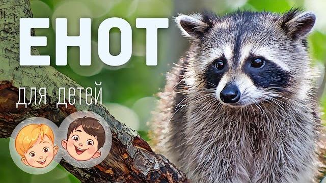 Енот. Видео про животных для детей 3+ Енот. Видео про животных для детей 3+