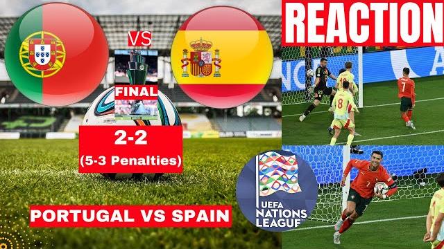 Portugal vs Spain 2-2 (5-3 Penalties) Live UEFA Nations League Final Football Match Score Highlights Portugal vs Spain 2-2 (5-3 Penalties) Live UEFA Nations League Final Football Match Score Highlights