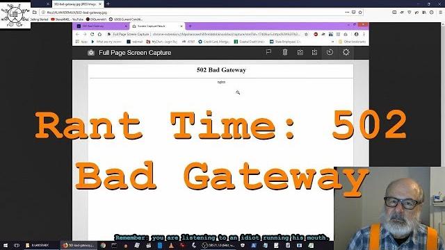 Rant Time: 502 Bad Gateway Rant Time: 502 Bad Gateway