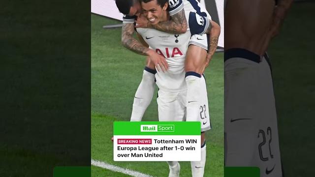 Tottenham win their first trophy in 17 years after beating Man United 1-0 in the Europa League final Tottenham win their first trophy in 17 years after beating Man United 1-0 in the Europa League final