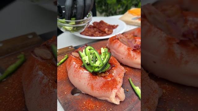 BBQ Jalapeño Popper Chicken Breast #Shorts BBQ Jalapeño Popper Chicken Breast #Shorts