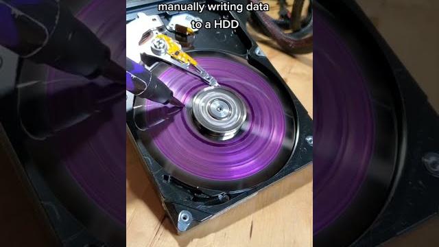 manually writing data to a HDD...kinda #shorts manually writing data to a HDD...kinda #shorts