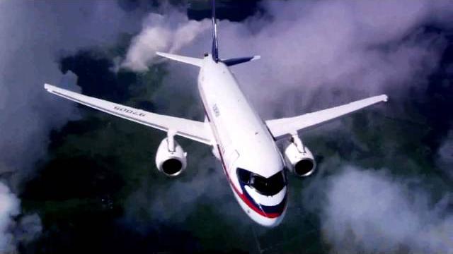 Sukhoi Superjet 100 flying Sukhoi Superjet 100 flying
