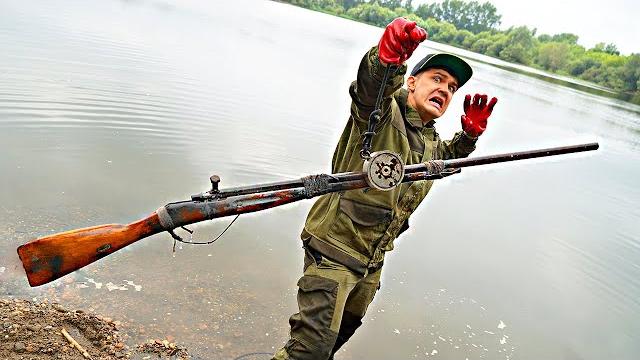 Эту опасную жуткую находку мы подняли со дна с помощью гигантского поискового магнита! Эту опасную жуткую находку мы подняли со дна с помощью гигантского поискового магнита!