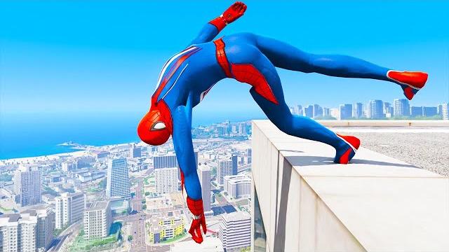 SPIDERMAN CRAZY JUMPS/FALLS #18 (GTA 5 Spider-Man Fails) SPIDERMAN CRAZY JUMPS/FALLS #18 (GTA 5 Spider-Man Fails)
