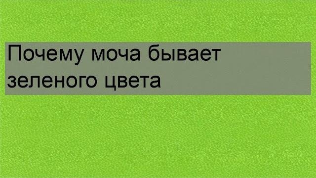Почему моча бывает зеленого цвета Почему моча бывает зеленого цвета