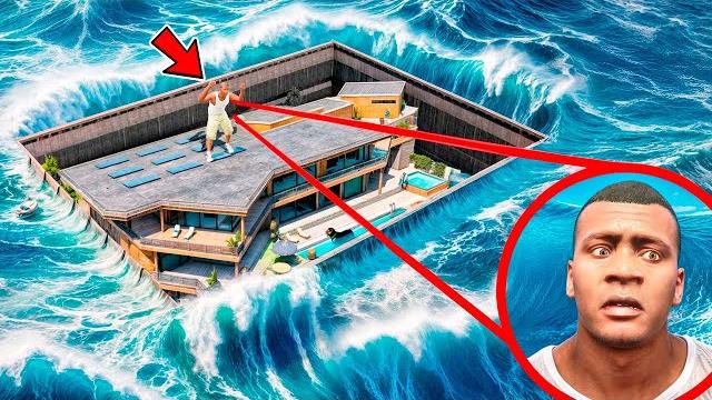 Saving Franklin's House from a BIG TSUNAMI in GTA 5! Saving Franklin's House from a BIG TSUNAMI in GTA 5!
