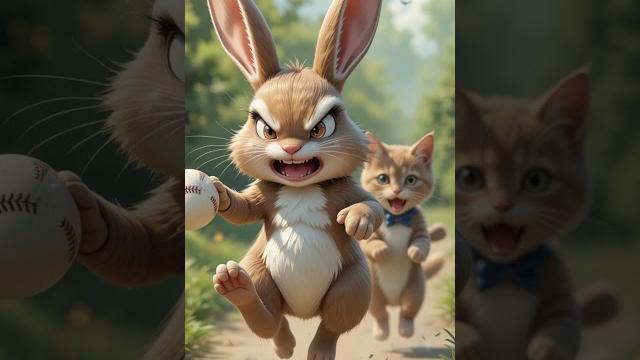 Rabbit & Cat’s Bouncy Battle! | Funny Animal Short Video for Kids #Shorts #Funny #animals Rabbit & Cat’s Bouncy Battle! | Funny Animal Short Video for Kids #Shorts #Funny #animals