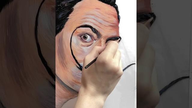 Портрет Дали на стекле. Полное видео на канале. Портрет Дали на стекле. Полное видео на канале.