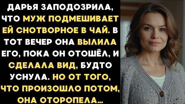 Дарья заподозрила, что муж подмешивает ей снотворное в чай. Тогда она сделала вид, будто уснула... Дарья заподозрила, что муж подмешивает ей снотворное в чай. Тогда она сделала вид, будто уснула...