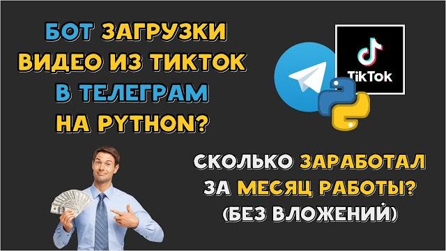 TELEGRAM BOT загрузки ВИДЕО из TikTok на Python БЕСПЛАТНО | Какой РЕЗУЛЬТАТ за МЕСЯЦ? (AIOGRAM) TELEGRAM BOT загрузки ВИДЕО из TikTok на Python БЕСПЛАТНО | Какой РЕЗУЛЬТАТ за МЕСЯЦ? (AIOGRAM)