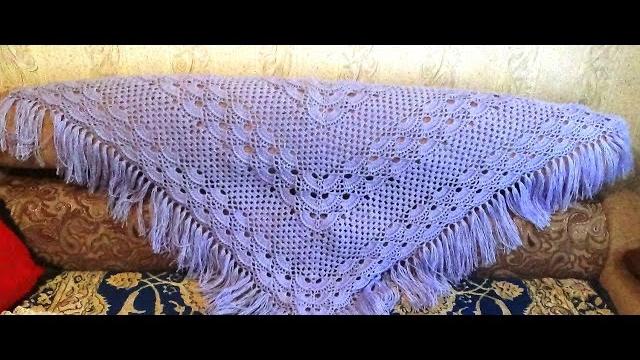 Шаль с веерным узором Шаль с веерным узором
