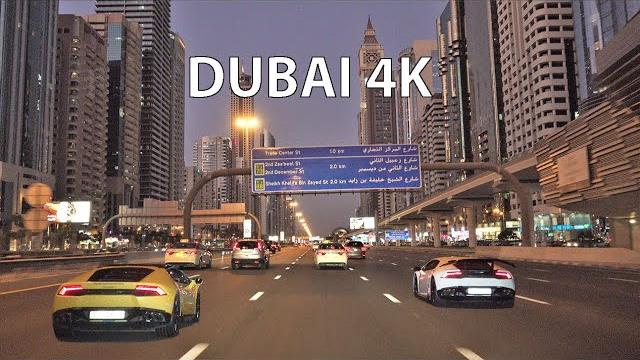 Dubai 4K - Driving Downtown - Skyscraper Sunset Dubai 4K - Driving Downtown - Skyscraper Sunset