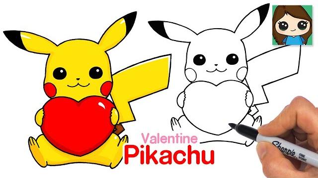 How to Draw Pikachu with Heart Easy ️ Pokemon Valentines How to Draw Pikachu with Heart Easy ️ Pokemon Valentines