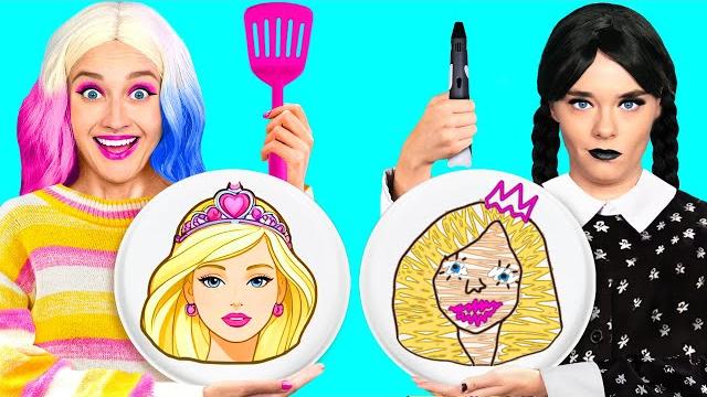Fantastic 3d Pen vs Pancake Art Challenge with Wednesday Addams by BaRaDa Challenge Fantastic 3d Pen vs Pancake Art Challenge with Wednesday Addams by BaRaDa Challenge
