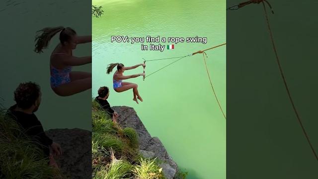 the BIGGEST rope swing in Italy the BIGGEST rope swing in Italy