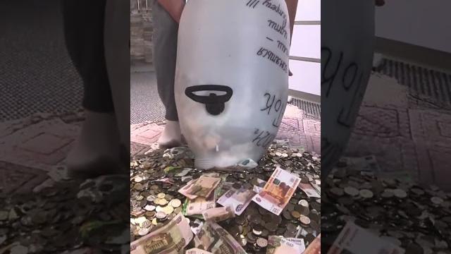 Когда копил три года #копилка#деньги #хобби #мелочь #монеты #200 кг+ Когда копил три года #копилка#деньги #хобби #мелочь #монеты #200 кг+
