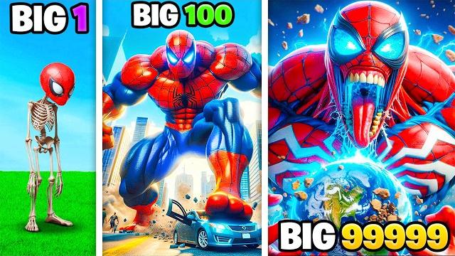 Smallest To BIGGEST SPIDERMAN In GTA 5! Smallest To BIGGEST SPIDERMAN In GTA 5!
