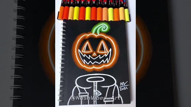 Glow Effect Drawing with Posca Markers! Halloween Art (Shorts) Glow Effect Drawing with Posca Markers! Halloween Art (Shorts)